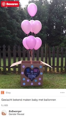geslacht bekend maken baby met ballonnen